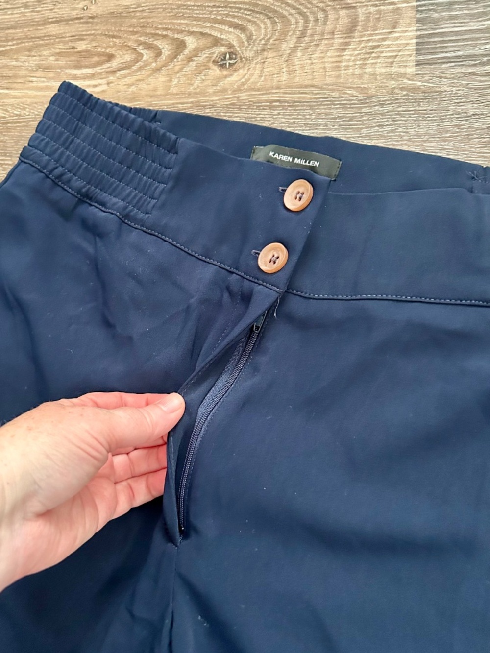 Karen Millen NWT Essential Tailored Wide Leg Woven Trousers Navy Sz 6 - Picture 3 of 11